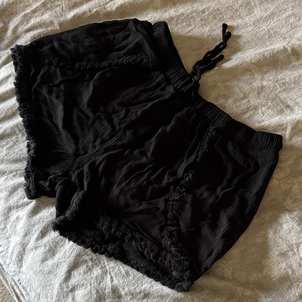 Mossimo Supply Co. Black Ruffle-Trim Sleep Shorts